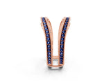 Rose gold Round Blue Sapphire Milgrain Eternity Band with Channel Setting_20
