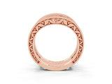 Rose gold Round Blue Sapphire Milgrain Eternity Band with Channel Setting_21