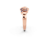 Rose gold Round Blue Sapphire Multi-Row Crossover Band_8