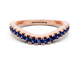 Rose gold Round Blue Sapphire Pavé Curved Band with Shared Prong Setting_6