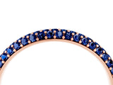 Rose gold Round Blue Sapphire Pavé Eternity Band with Shared Prong Setting_10