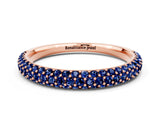 Rose gold Round Blue Sapphire Pavé Eternity Band with Shared Prong Setting_6