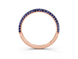 Rose gold Round Blue Sapphire Pavé Eternity Band with Shared Prong Setting_9