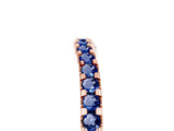 Rose gold Round Blue Sapphire Pavé Set Curved Wedding Band_11