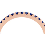 Rose gold Round Blue Sapphire Pavé Set Eternity Band with Micro Prong Setting_10