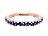 Rose gold Round Blue Sapphire Pavé Set Eternity Band with Micro Prong Setting_6