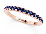 Rose gold Round Blue Sapphire Pavé Set Eternity Band with Micro Prong Setting_7