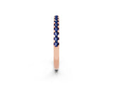 Rose gold Round Blue Sapphire Pavé Set Eternity Band with Micro Prong Setting_8
