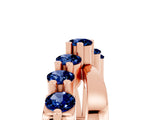 Rose gold Round Blue Sapphire Prong-Set Crossover Band_11
