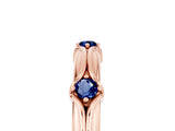 Rose gold Round Blue Sapphire Prong Set Milgrain Eternity Band_11