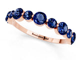 Rose gold Round Blue Sapphire Scalloped Prong Set Eternity Band_19
