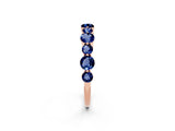 Rose gold Round Blue Sapphire Scalloped Prong Set Eternity Band_20