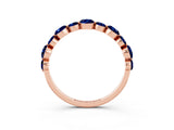 Rose gold Round Blue Sapphire Scalloped Prong Set Eternity Band_21