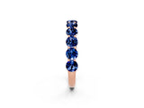 Rose gold Round Blue Sapphire Shared Prong Eternity Band_8