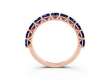 Rose gold Round Blue Sapphire Shared Prong Eternity Band_9