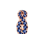 Rose gold Round Blue Sapphire Twisted Eternity Band with Pavé and Shared Prong Setting_23