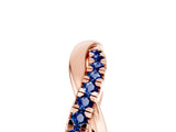 Rose gold Round Blue Sapphire Twisted Infinity Band with Prong Setting_11