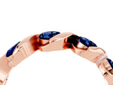 Rose gold Round Blue Sapphire Wave Band with Channel Setting and Shared Prongs_10