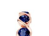 Rose gold Round Blue Sapphire Wave Band with Channel Setting and Shared Prongs_11