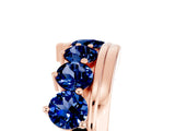Rose gold Round Blue Sapphire Wave Band with Channel and Shared Prong Setting_23