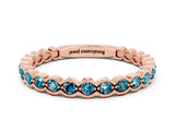 Rose gold Round Blue Topaz Bezel Set Eternity Band_6