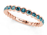 Rose gold Round Blue Topaz Bezel Set Eternity Band_7