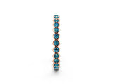 Rose gold Round Blue Topaz Bezel Set Eternity Band_8