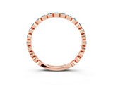 Rose gold Round Blue Topaz Bezel Set Eternity Band_9