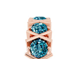 Rose gold Round Blue Topaz Channel Set Band with X-Prong Detail_11