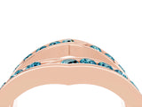 Rose gold Round Blue Topaz Channel-Set Chevron Band_10