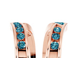 Rose gold Round Blue Topaz Channel-Set Chevron Band_11