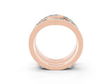 Rose gold Round Blue Topaz Channel-Set Chevron Band_9