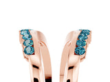 Rose gold Round Blue Topaz Chevron Contour Band with Prong Setting_11