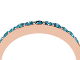 Rose gold Round Blue Topaz Curved Wedding Band with Channel Setting_10
