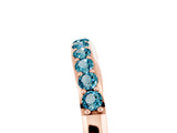 Rose gold Round Blue Topaz Curved Wedding Band with Channel Setting_11