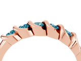 Rose gold Round Blue Topaz Eternity Band with Twist Prong Setting_10