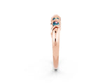 Rose gold Round Blue Topaz Eternity Band with Twist Prong Setting_8