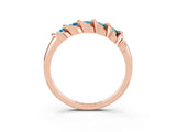 Rose gold Round Blue Topaz Eternity Band with Twist Prong Setting_9