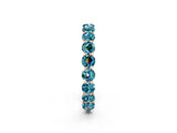 Rose gold Round Blue Topaz Eternity Band with U-Prong Setting_32