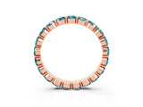 Rose gold Round Blue Topaz Eternity Band with U-Prong Setting_33