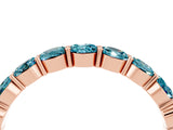 Rose gold Round Blue Topaz Eternity Band with U-Prong Setting_34
