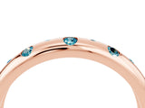 Rose gold Round Blue Topaz Flush-Set Comfort Fit Band_10