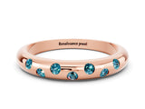 Rose gold Round Blue Topaz Flush-Set Comfort Fit Band_6