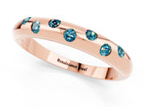 Rose gold Round Blue Topaz Flush-Set Comfort Fit Band_7