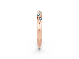 Rose gold Round Blue Topaz Flush-Set Comfort Fit Band_8