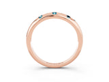 Rose gold Round Blue Topaz Flush-Set Comfort Fit Band_9