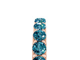 Rose gold Round Blue Topaz Half Eternity Band with Classic Prong Setting_11