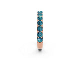 Rose gold Round Blue Topaz Half Eternity Band with Classic Prong Setting_8