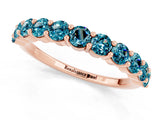 Rose gold Round Blue Topaz Half-Eternity Prong-Set Band_7
