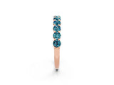 Rose gold Round Blue Topaz Half-Eternity Prong-Set Band_8